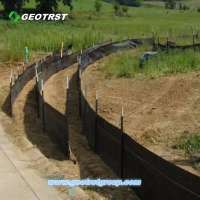 Temporary silt fence / sediment fence fabric